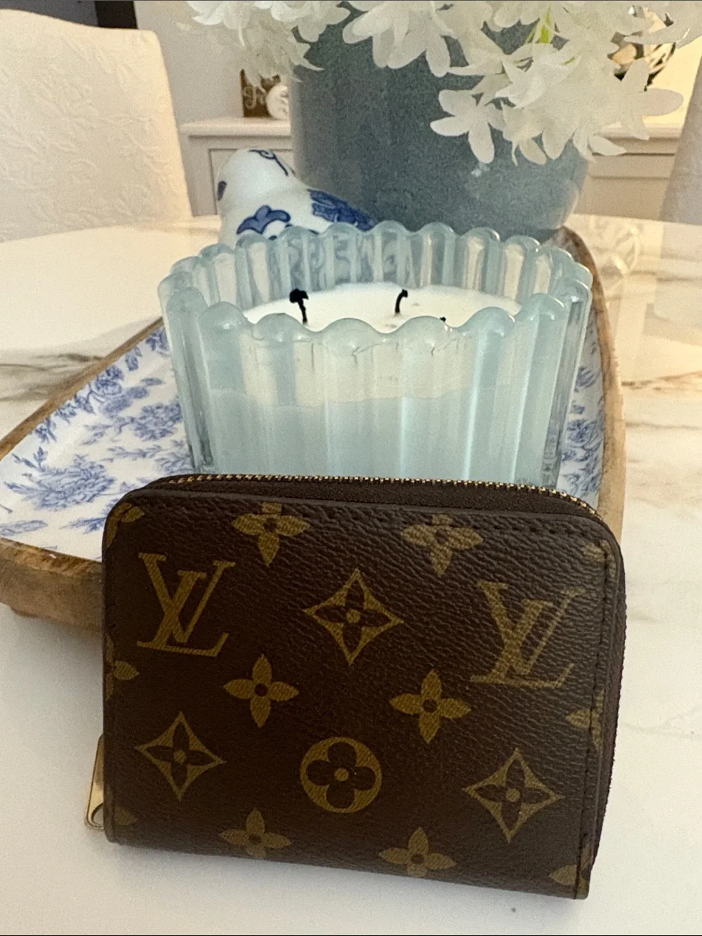 Louis Vuitton Monogram Brown and Gold Compact Zip Coin Purse